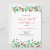 Berry Sweet Strawberry Baby shower Kaart (Voorkant)