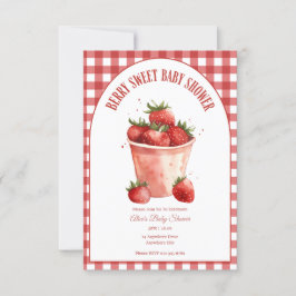 Berry Sweet Strawberry Baby shower Kaart