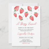 Berry Sweet Strawberry Baby shower Kaart (Voorkant)
