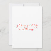 Berry Sweet Strawberry Baby shower Kaart (Achterkant)