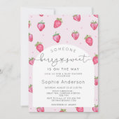 Berry Sweet Strawberry Baby shower Kaart (Voorkant)