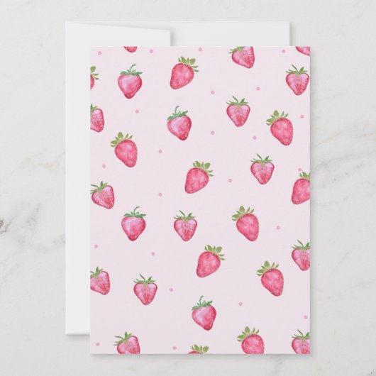 Berry Sweet Strawberry Baby shower Kaart (Achterkant)