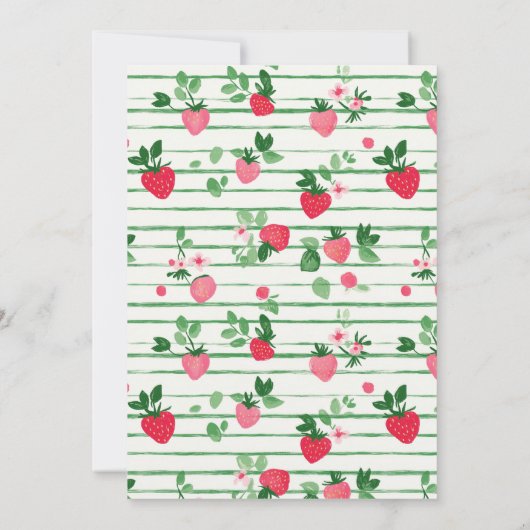 Berry Sweet Strawberry Baby shower Kaart (Achterkant)