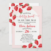 Berry Sweet Strawberry Baby shower Kaart (Voorkant / Achterkant)