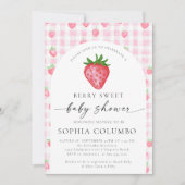Berry Sweet Strawberry Baby shower Kaart (Voorkant)