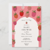 Berry Sweet Strawberry Baby shower Kaart (Voorkant)