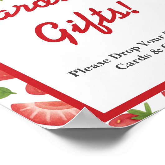 Berry Sweet Strawberry Baby shower Kaarten & Gesch Poster (Hoek)