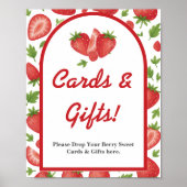 Berry Sweet Strawberry Baby shower Kaarten & Gesch Poster (Voorkant)