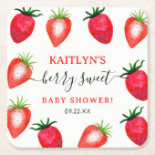 Berry Sweet Strawberry Baby shower Kartonnen Onderzetters (Voorkant)