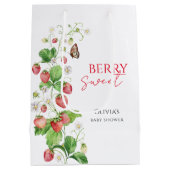 Berry Sweet Strawberry Baby shower Medium Cadeauzakje (Achterkant)