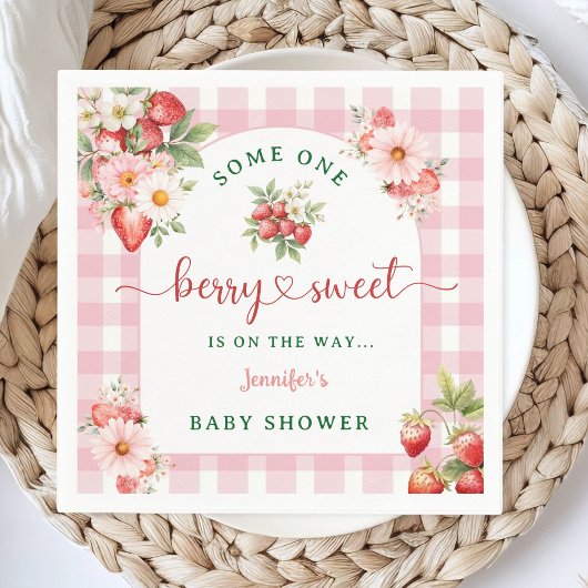 Berry Sweet Strawberry Baby shower Papier servet