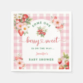 Berry Sweet Strawberry Baby shower Papier servet (Voorkant)