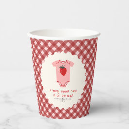 Berry Sweet Strawberry Baby shower Papieren Bekers