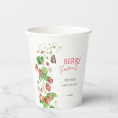 Berry Sweet Strawberry Baby shower Papieren Bekers (Voorkant)