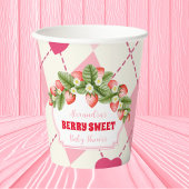 Berry Sweet Strawberry Baby shower Papieren Bekers
