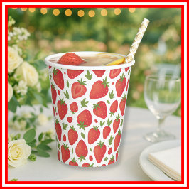Berry Sweet Strawberry Baby shower Papieren Bekers
