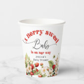 Berry sweet Strawberry baby shower Papieren Bekers (Voorkant)