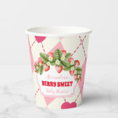 Berry Sweet Strawberry Baby shower Papieren Bekers (Voorkant)