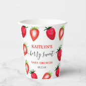 Berry Sweet Strawberry Baby shower Papieren Bekers (Voorkant)