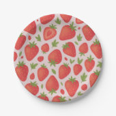Berry Sweet Strawberry Baby shower Papieren Bordje (Voorkant)