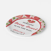 Berry Sweet Strawberry Baby shower Papieren Bordje (Gekanteld)