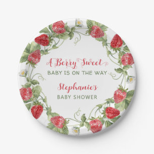 Berry Sweet Strawberry Baby shower Papieren Bordje