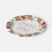 Berry Sweet Strawberry Baby shower Papieren Bordje (Gekanteld)