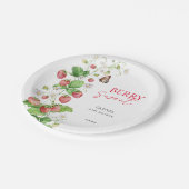 Berry Sweet Strawberry Baby shower Papieren Bordje (Gekanteld)