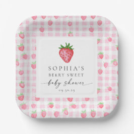 Berry Sweet Strawberry Baby shower Papieren Bordje