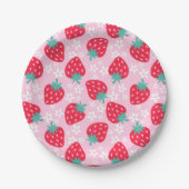 Berry Sweet Strawberry Baby shower Papieren Bordje (Voorkant)