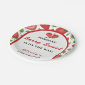 Berry Sweet Strawberry Baby shower Papieren Bordje (Gekanteld)