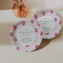 Berry Sweet Strawberry Baby shower Papieren Bordje
