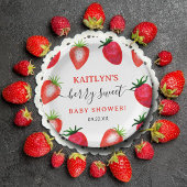Berry Sweet Strawberry Baby shower Papieren Bordje