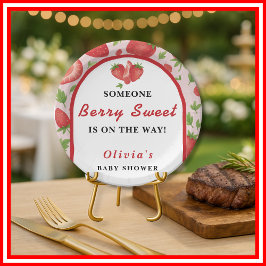 Berry Sweet Strawberry Baby shower Papieren Bordje
