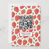 Berry Sweet Strawberry Baby shower | QR RSVP Kaart (Achterkant)