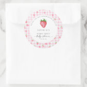 Berry Sweet Strawberry Baby shower Rond Dank u Ronde Sticker (Tas)