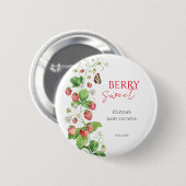 Berry Sweet Strawberry Baby shower Ronde Button 5,7 Cm (Voorkant /achterkant)