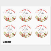 Berry sweet Strawberry baby shower Ronde Sticker (Vel)