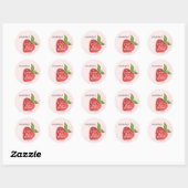 Berry Sweet Strawberry Baby shower Ronde Sticker (Vel)