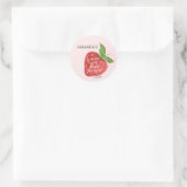 Berry Sweet Strawberry Baby shower Ronde Sticker (Tas)