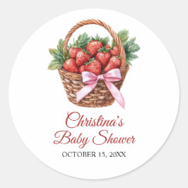 Berry Sweet Strawberry Baby Shower Ronde Sticker