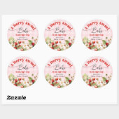 Berry sweet Strawberry baby shower Ronde Sticker (Vel)
