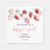 Berry Sweet Strawberry Baby shower Servet (Voorkant)