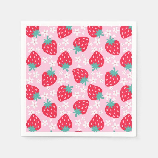 Berry Sweet Strawberry Baby shower Servet (Voorkant)