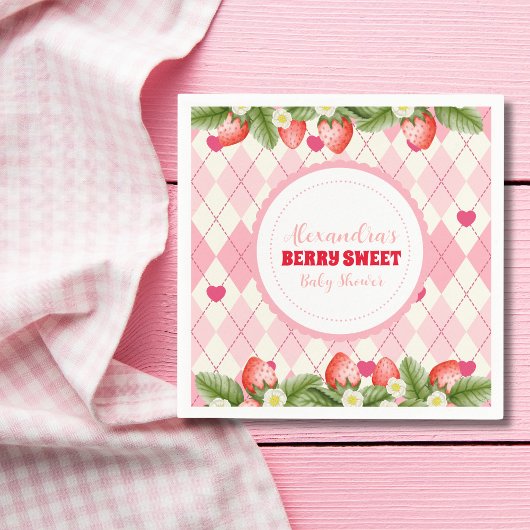 Berry Sweet Strawberry Baby shower Servet