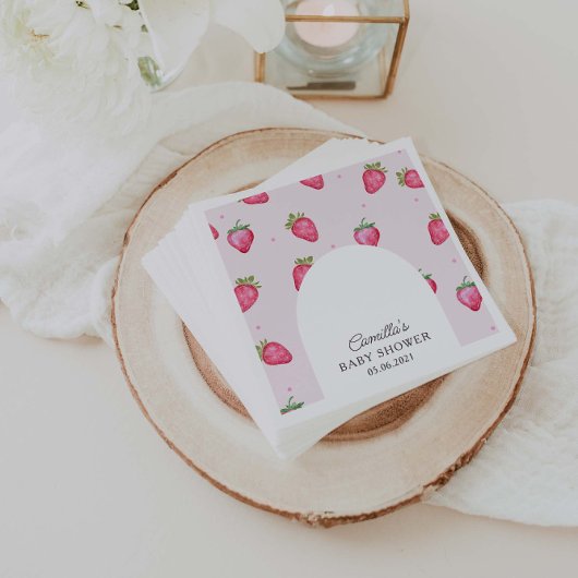 Berry Sweet Strawberry Baby shower Servet