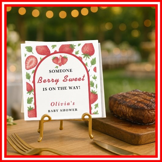 Berry Sweet Strawberry Baby shower Servet