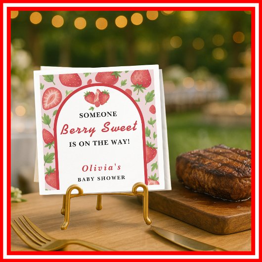 Berry Sweet Strawberry Baby shower Servet