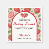 Berry Sweet Strawberry Baby shower Servet (Voorkant)