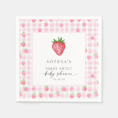 Berry Sweet Strawberry Baby shower Servet (Voorkant)